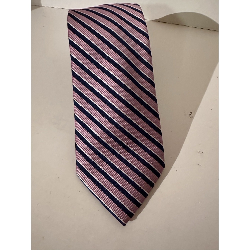 U.S.‎ Polo Assn. Men's Tie Pink Navy White Stripe 60x3 Handmade China